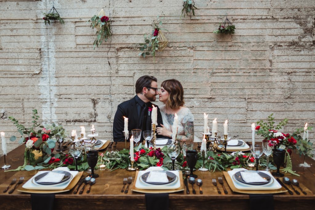 Phoenix Red Green Gold Tablescape