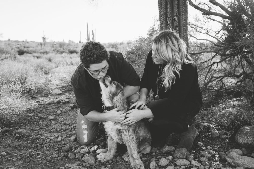 Lost Dutchman Engagement Photos with Dog