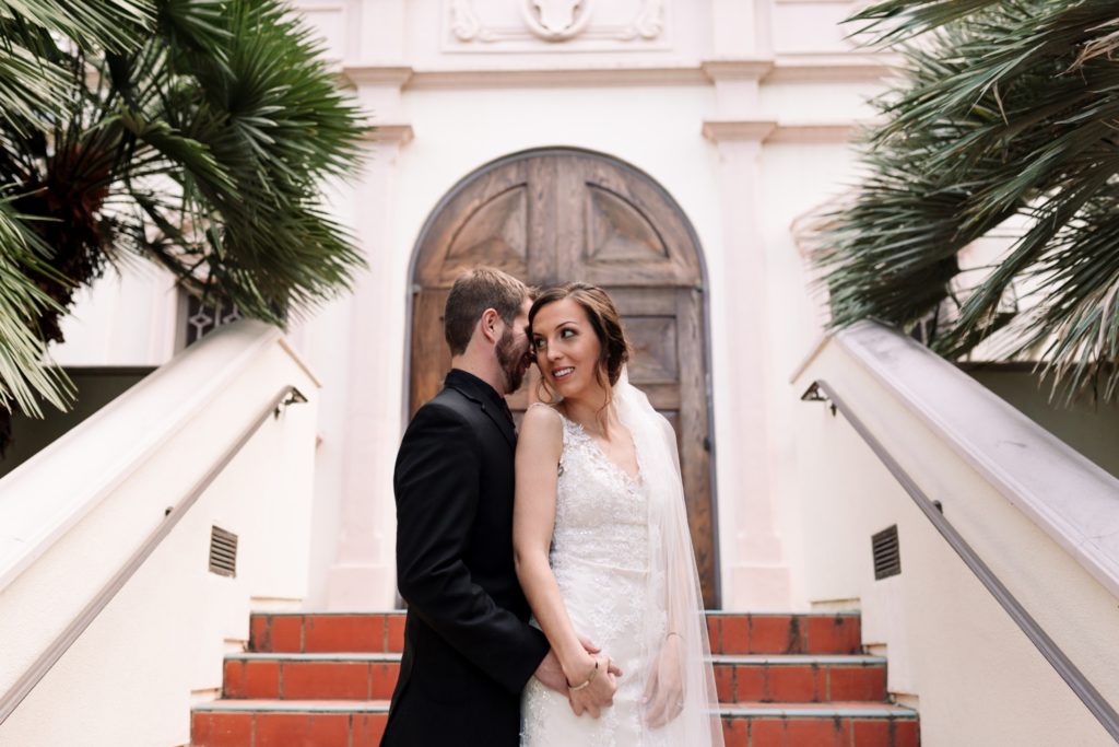 San Diego Wedding at the Immaculata on the steps