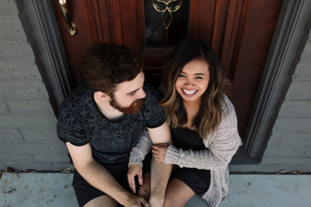 Mesa Home Exposed Brick Engagement Session