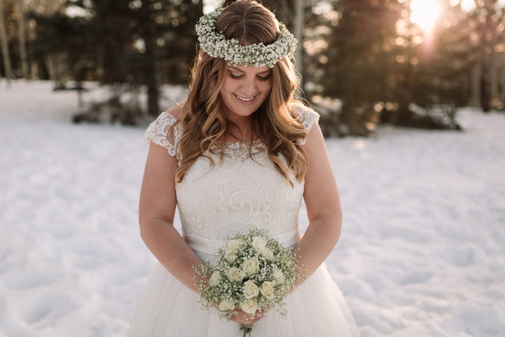 Flagstaff Snowy Bridal Portraits
