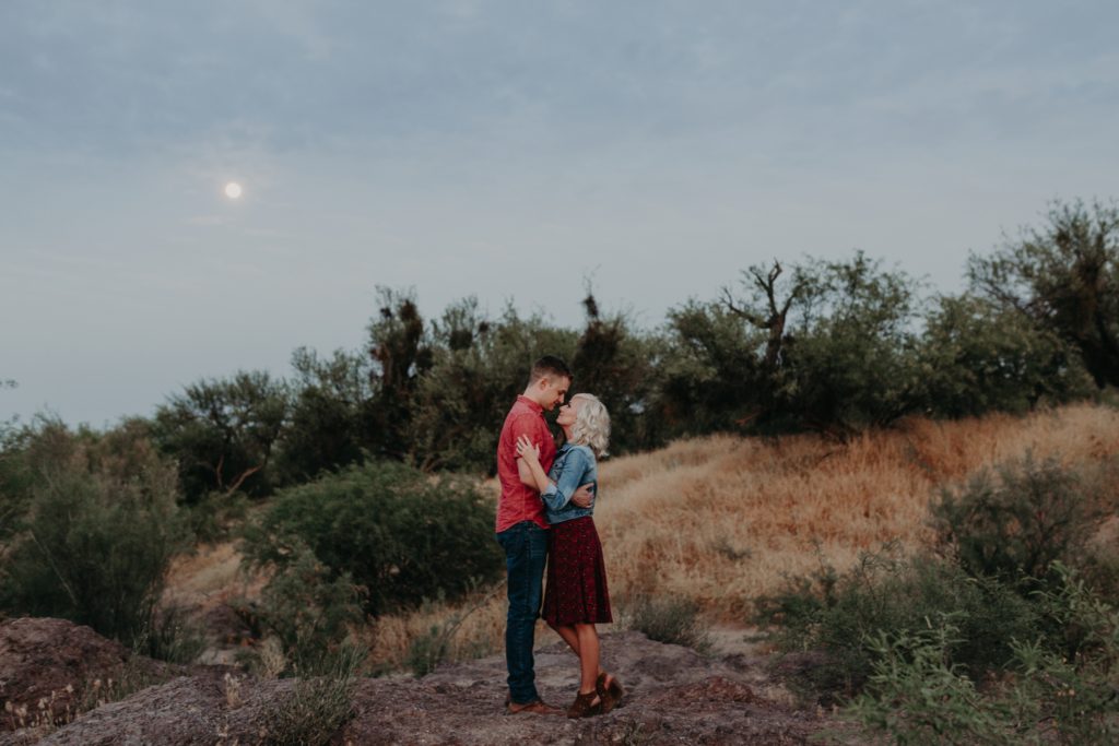 Engagement Photos at Sunset with Adventurous Couple