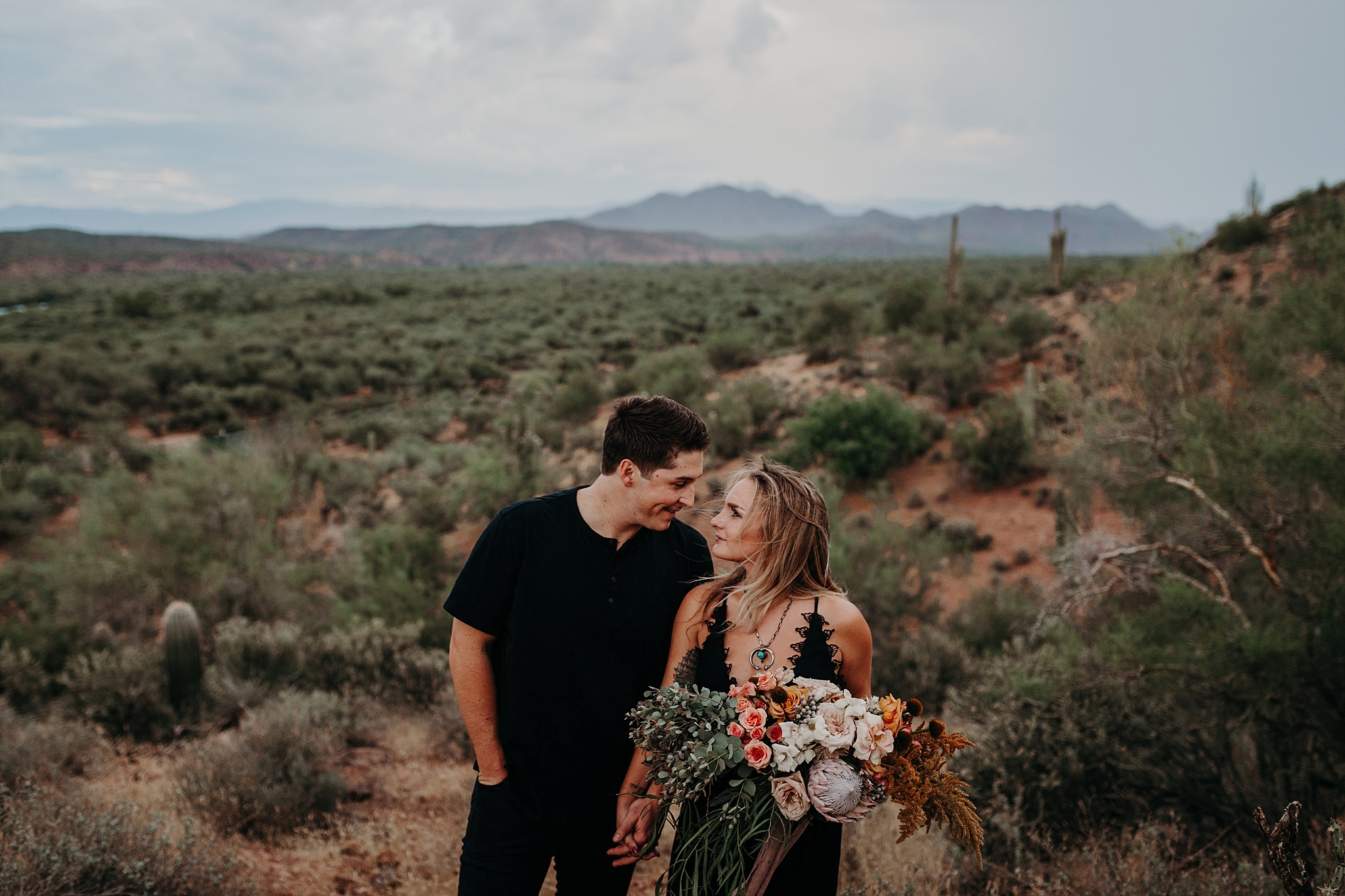 Coon Bluff engagement photos intimate free-spirited Phoenix, Arizona