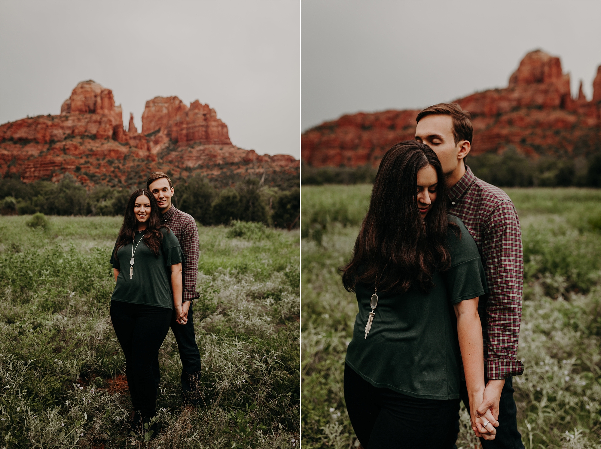 Intimate Natural Red Rock Crossing Arizona Sedona Engagement Photos Suzy Goodrick Photography