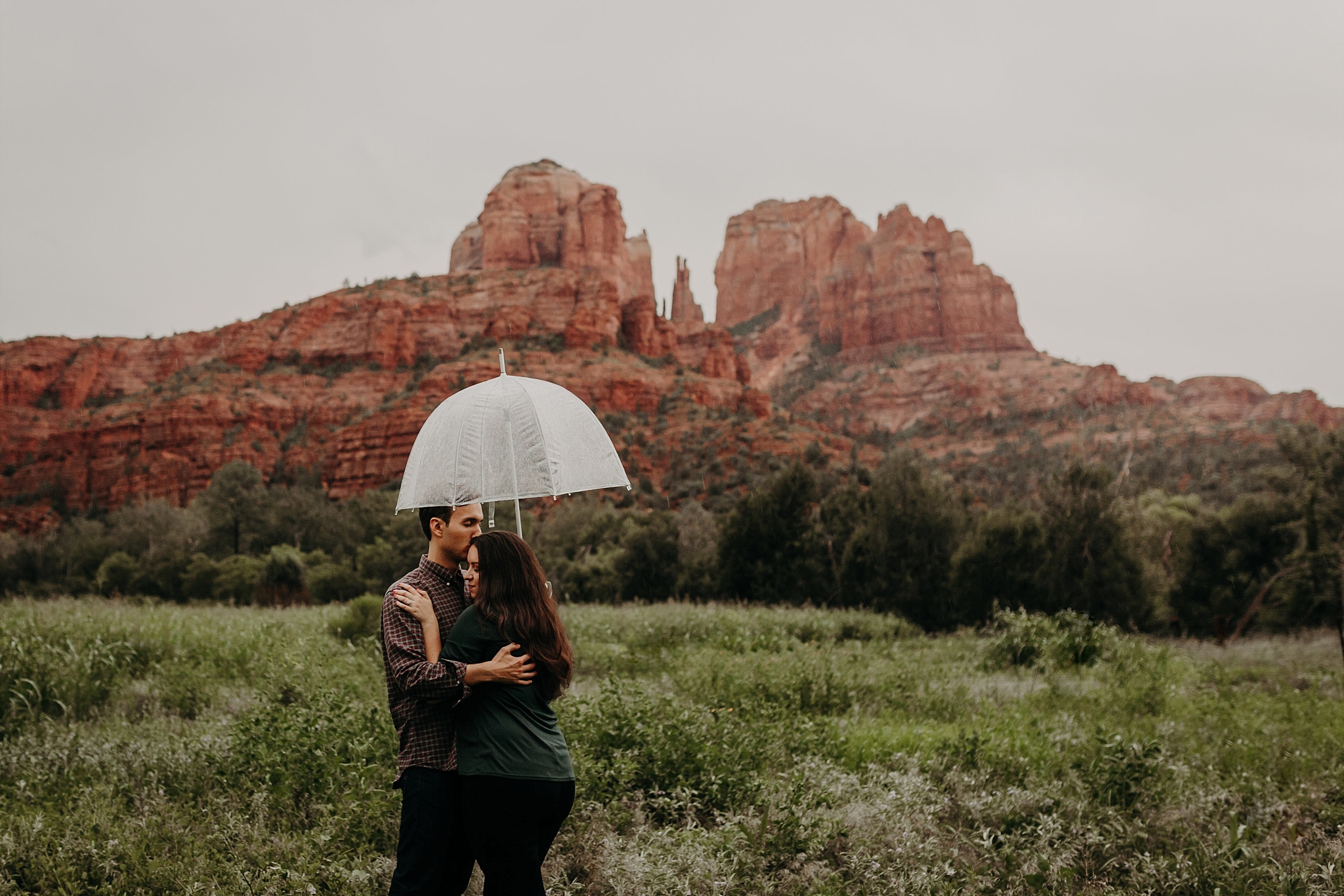 Red Rock Crossing monsoon storm Arizona Sedona Engagement Photos Suzy Goodrick Photography