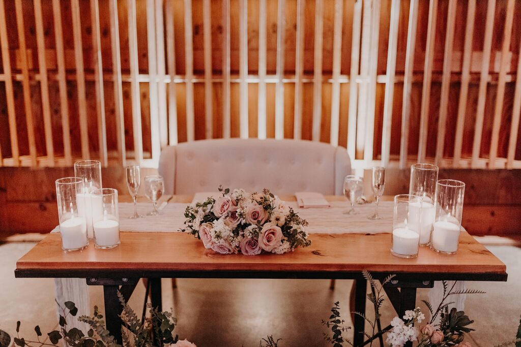 sweetheart table at the paseo wedding