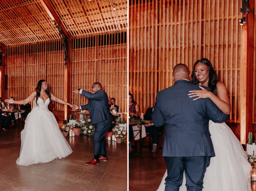 bride and her father dance at her wedding