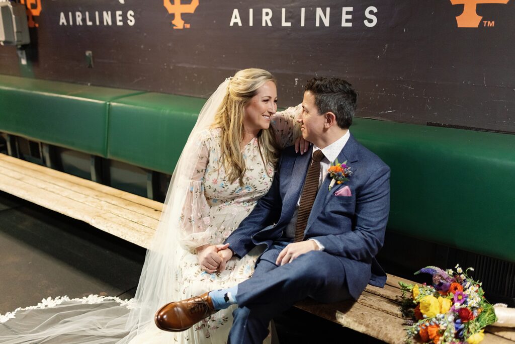 San Francisco Oracle Park Wedding Portraits