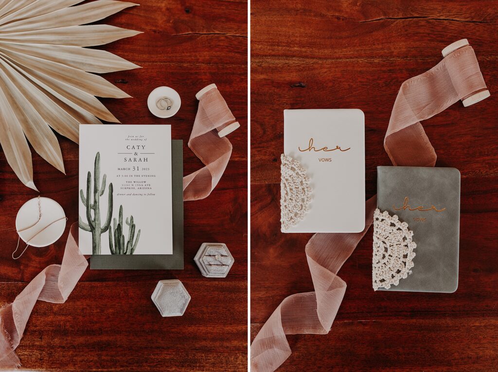 Cactus inspired wedding invitation