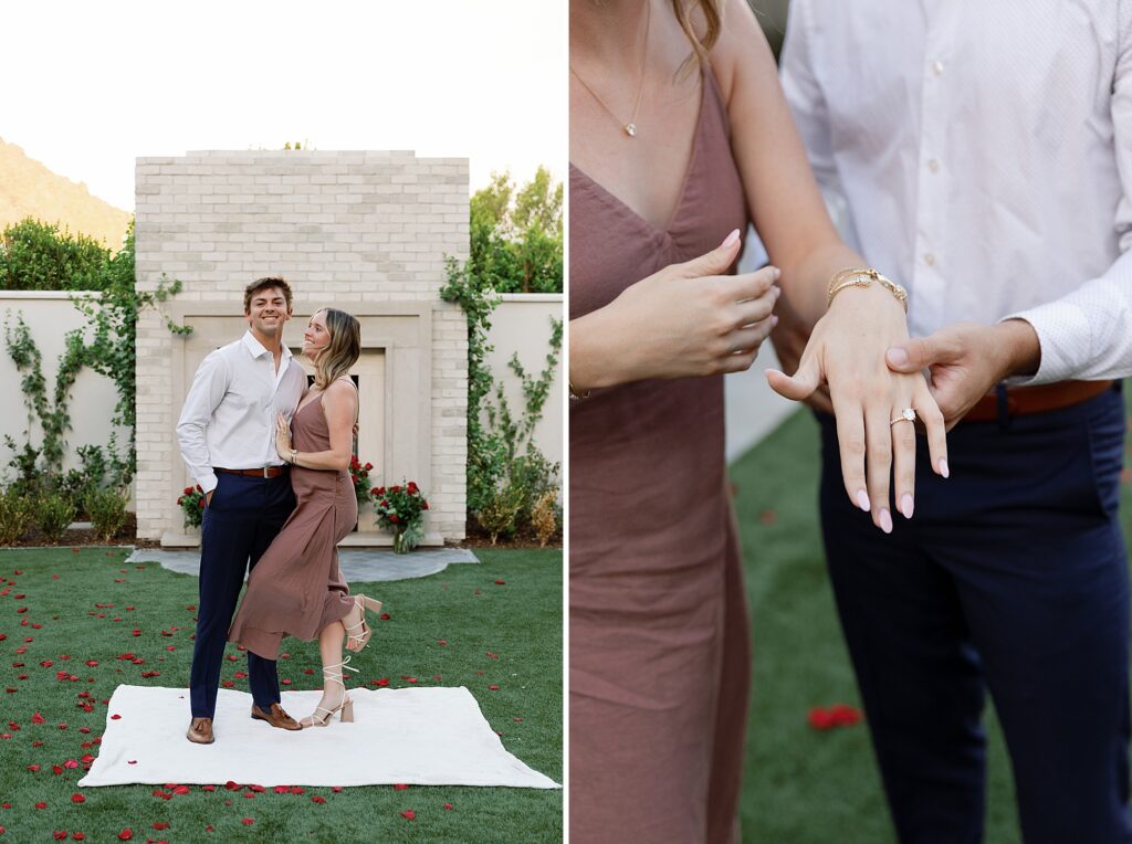 Surprise proposal in the Garden at the Global Ambassador Hotel in Phoenix, Arizona.