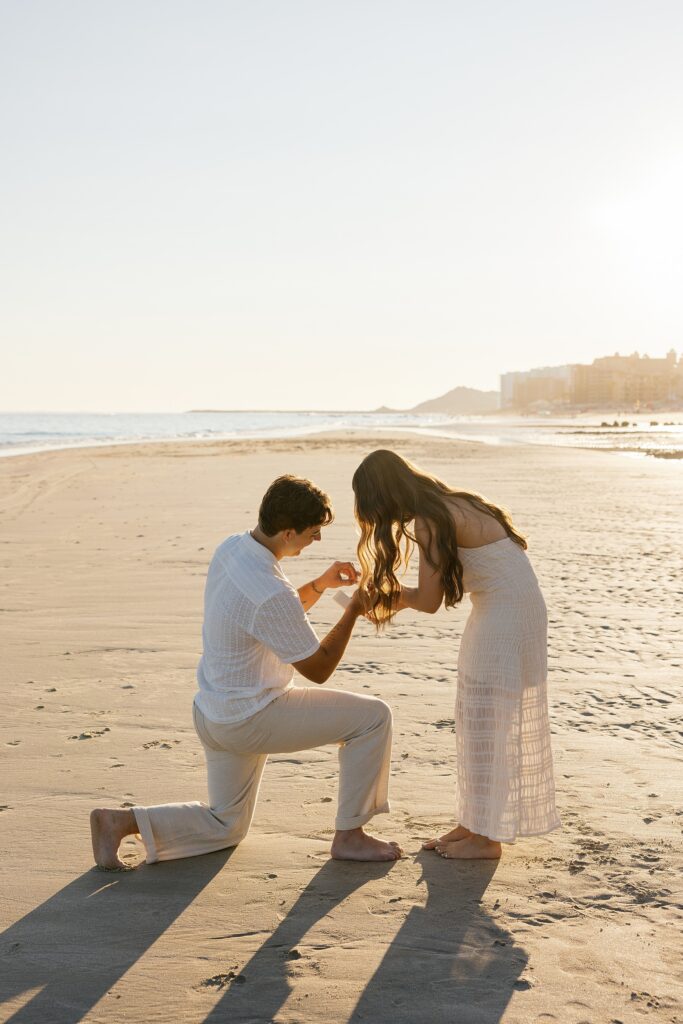 sunset proposal at the beach in puerto penasco