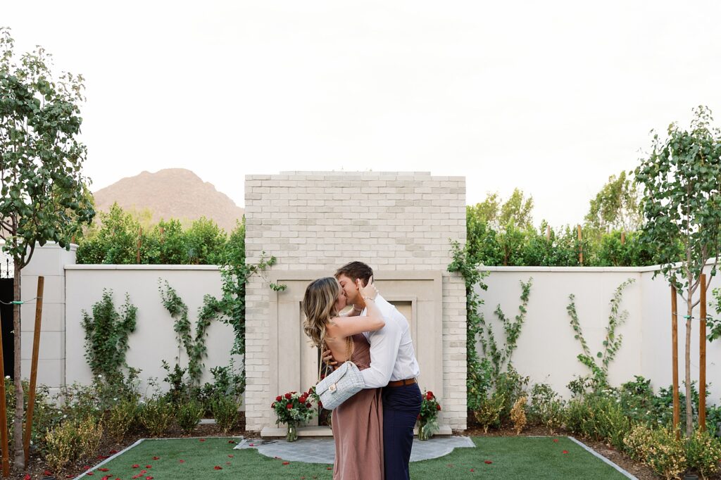 Surprise proposal in the Garden at the Global Ambassador Hotel.