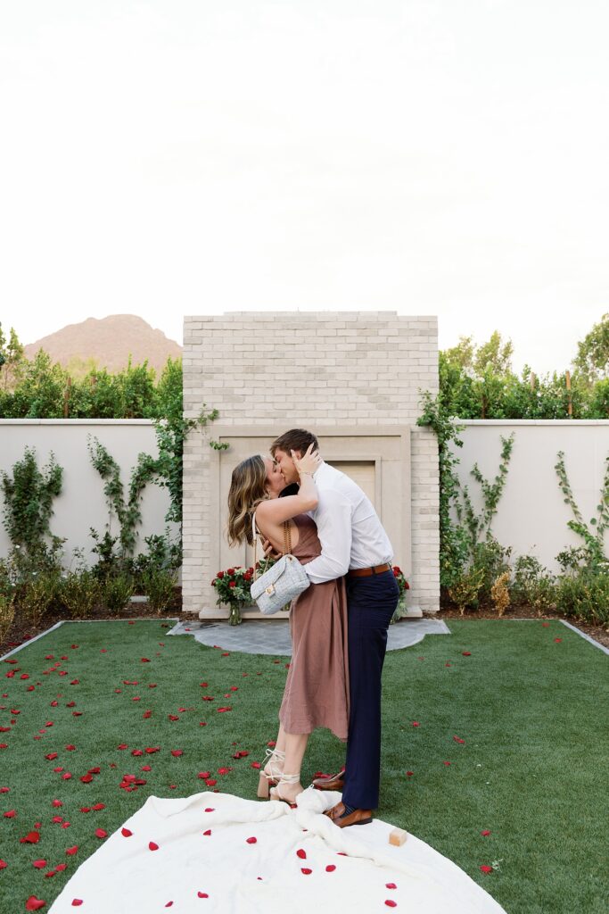 Surprise proposal in the Garden at the Global Ambassador Hotel in Phoenix, Arizona.
