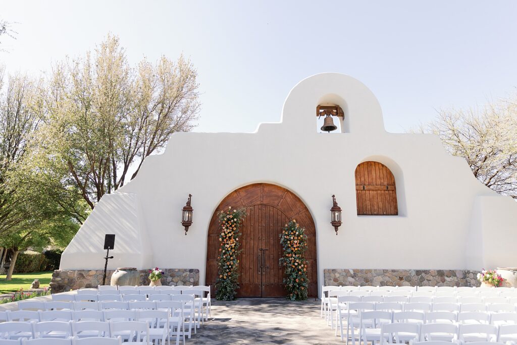 Wedding ceremony at Tubac Resort and Spa in Tubac, Arizona.