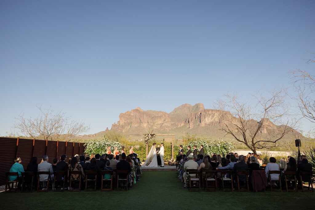 wedding ceremony at the paseo in apache junction