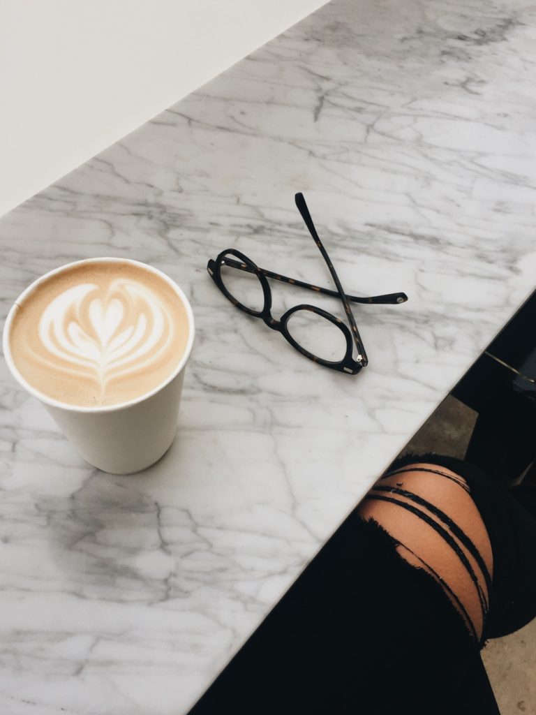 kream coffee, coffee lifestyle, glasses coffee flatlay