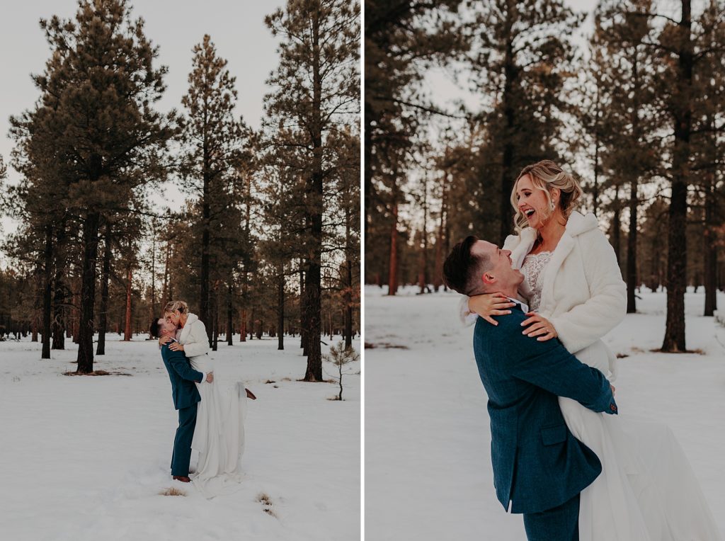 Snowy Flagstaff Elopement with Bryan and Amber