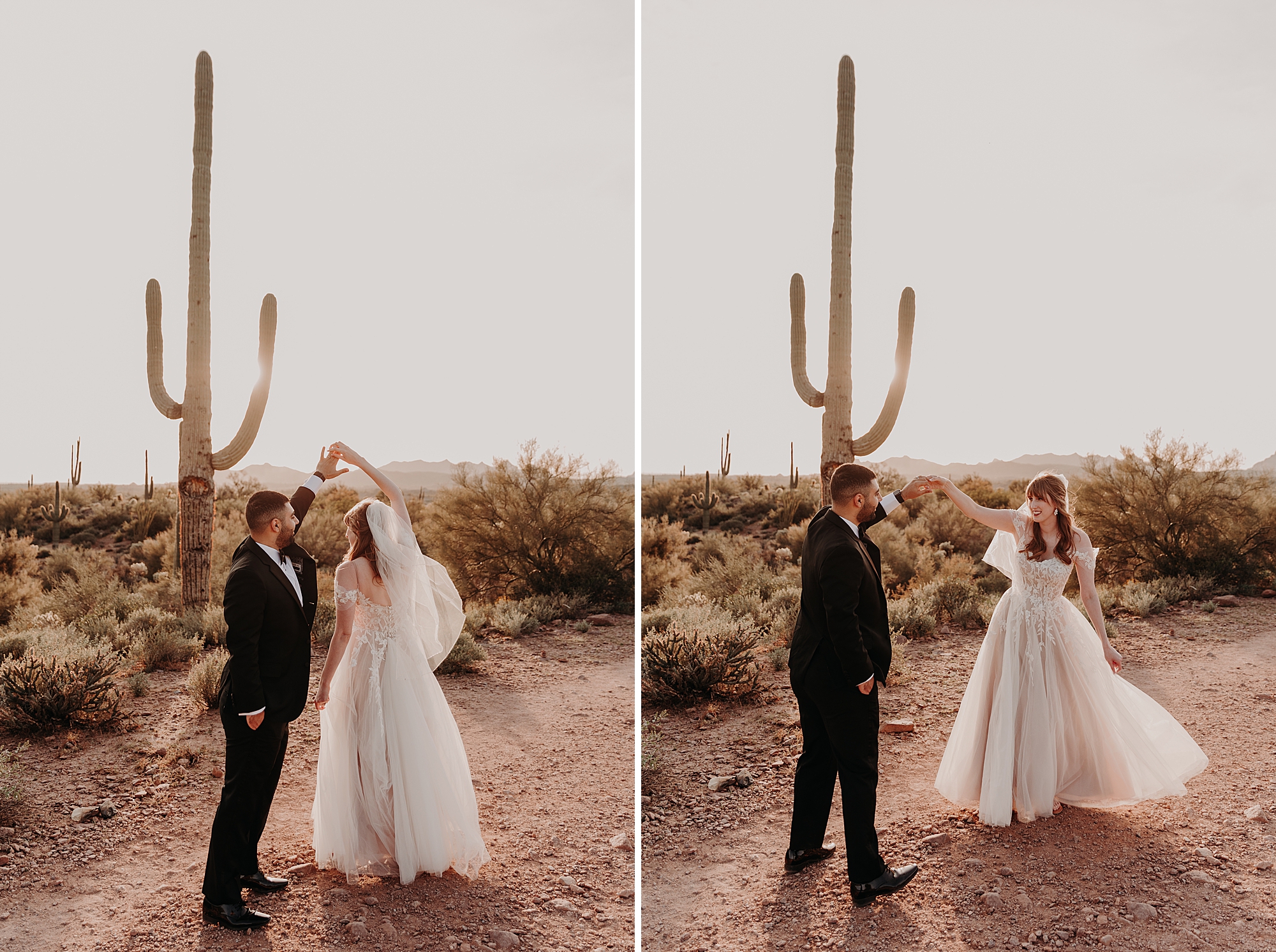 Hasanain and Katie's Wedding Session in the Superstition Desert