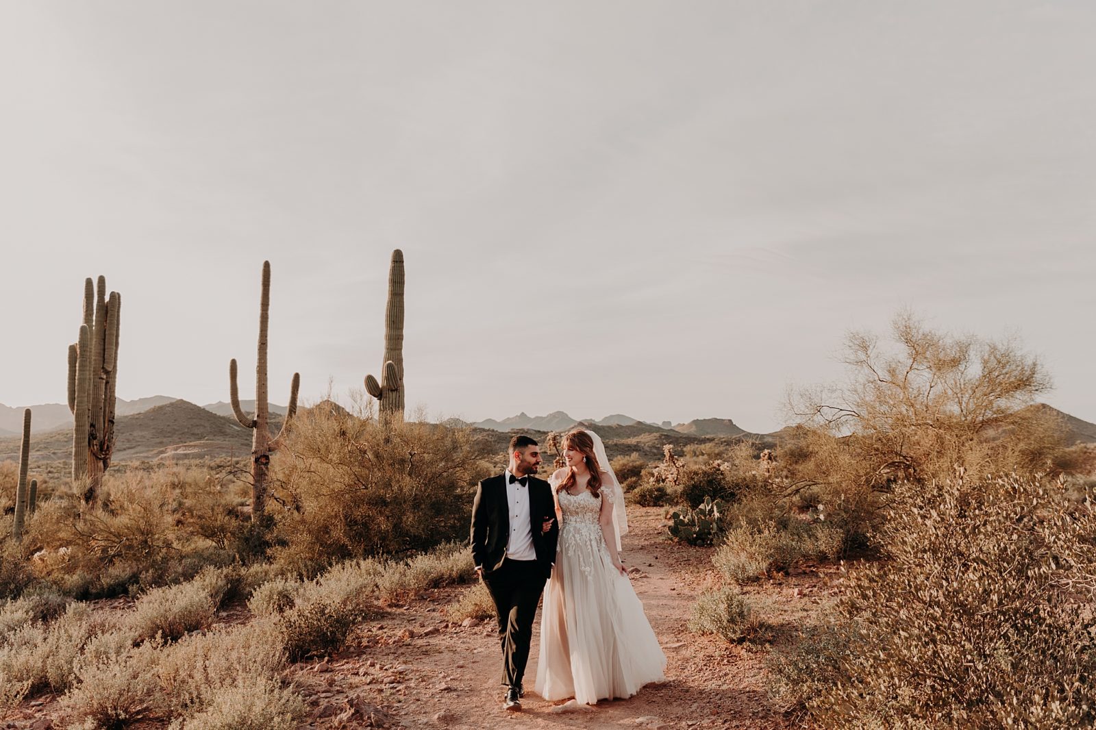 Hasanain and Katie's Wedding Session in the Superstition Desert