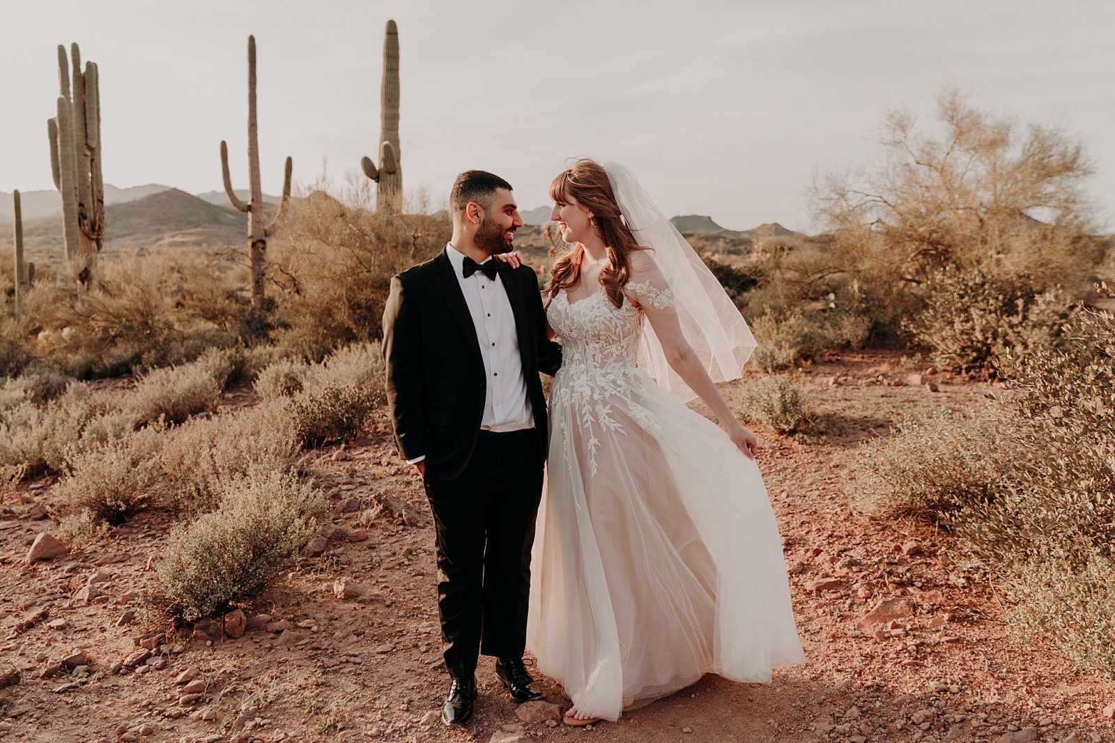 Hasanain and Katie's Wedding Session in the Superstition Desert