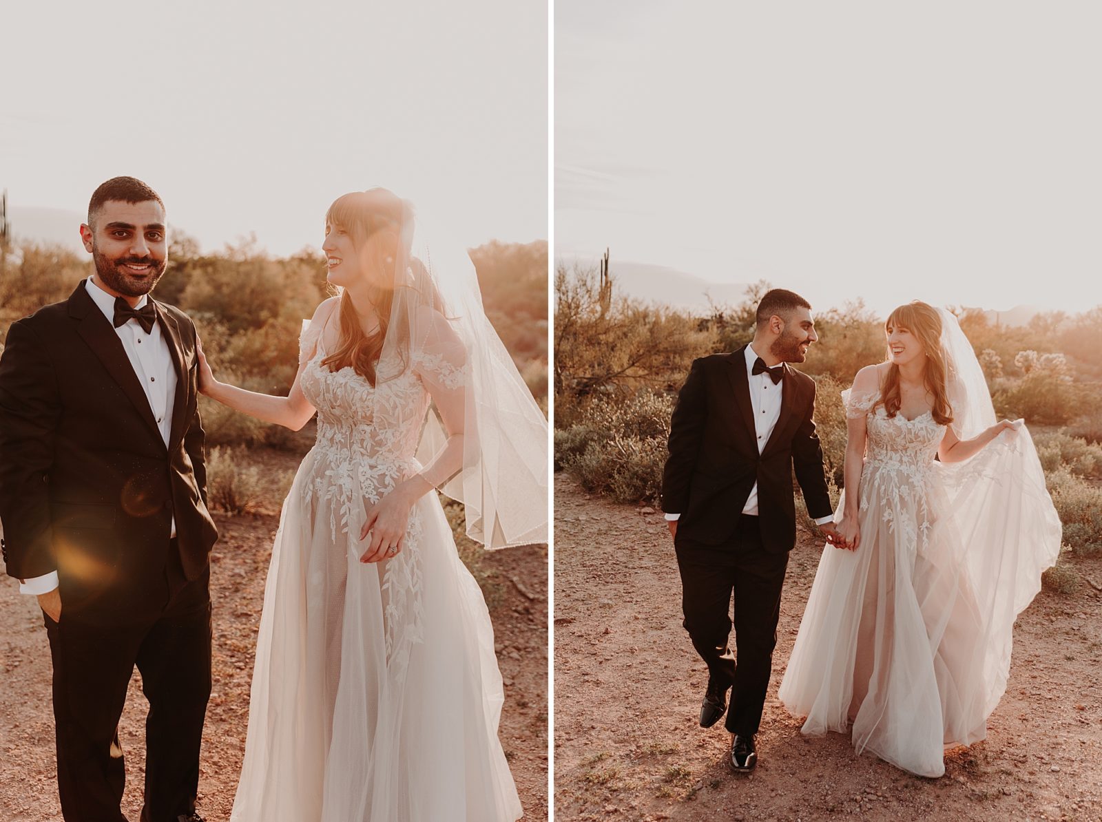 Hasanain and Katie's Wedding Session in the Superstition Desert