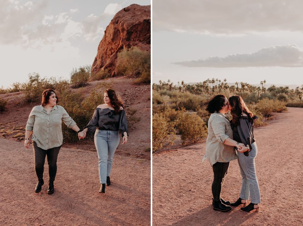 Papago Park engagement session for Gaby and Jana